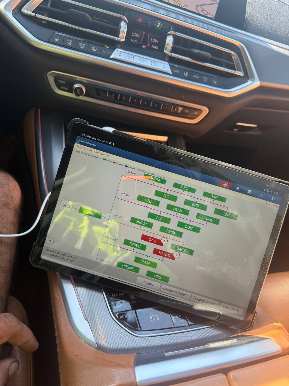 RoadPro professional diagnostic scan tool connected to a vehicle